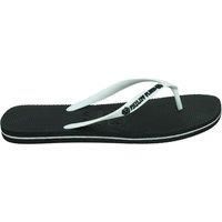 Philipp Plein Brand Logo Black White Flip Flops