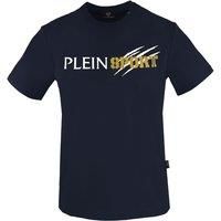 Scratched Logo Navy Blue T-Shirt