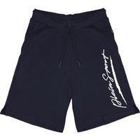 Plein Sport Large Signature Logo Navy Blue Shorts