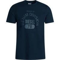 Diesel Men's Property Of Denim Division Logo Navy Blue T-Shirt | Size: Medium