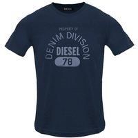 Diesel Men's Property Of Denim Division Logo Navy Blue T-Shirt | Size: 2XL