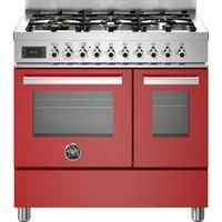 Bertazzoni PRO96L2EROT 90cm Dual Fuel Range Cooker - Gloss Red