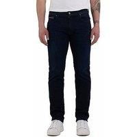 Replay men/'s Grover straight-fit jeans with stretch, blue (Dark Blue 007), 32W / 32L