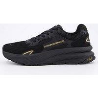EA7 Emporio Armani Black/Gold Trainers US25EA14 X8X178 XK382, Black, 9 UK