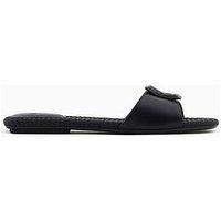 Armani Exchange Women/'s Padded Slide on Sandal with Logo on Top, Black, 6 UK