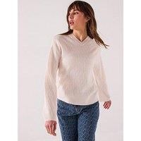 Armani Exchange Knitted Viscose Logo Jumper - Cream