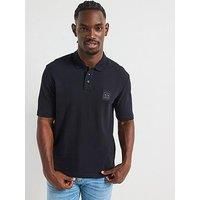 Armani Exchange Men/'s Limited Blue Edition Logo Patch Cotton Piquet Polo Shirt, deep Navy, XS