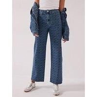Armani Exchange Logo Jacquard 5 Pocket Jean - Blue