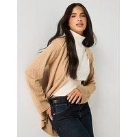 Armani Exchange Women/'s Beige Monogram Cardigan, beige, L