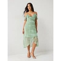 Armani Exchange Chiffon Printed Dress - Green