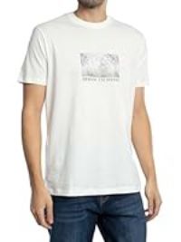 Armani Exchange Men/'s Box Logo T-Shirt, Off White, XL