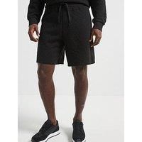 Armani Exchange Men/'s Fleece Short Sweatpants, Black Allover Big Logo, X-Large