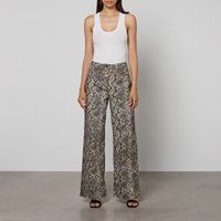MAX&Co. Parure Snake-Print Cotton-Drill Trousers - UK 8
