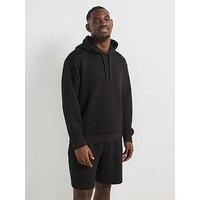 Armani Exchange Men/'s Fleece Hoodie Hooded Sweatshirt, Black Allover Big Logo, S