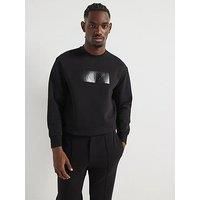 Armani Exchange Men/'s Monochromatic Rectangle A|x Logo Sweatshirt
