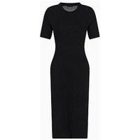 Armani Exchange Women/'s Monogram Midi Knit Dress, Black Lurex, L