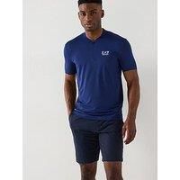 Ea7 Emporio Armani Baseball Collar T-Shirt - Dark Blue