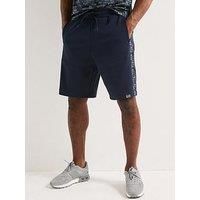 EA7 Emporio Armani Logo Series Monogram Print Bermuda Shorts Armani Blue