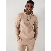 Ea7 Emporio Armani Core Id Logo Overhead Hoodie - Beige