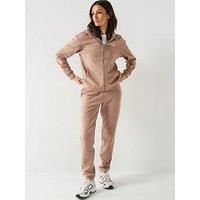 Ea7 Emporio Armani Train Logo Zip Through Hoody And Jogger Set - Beige