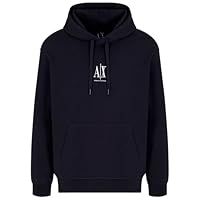 Armani Exchange Men/'s, Icon project, embroidered logo Hooded Sweatshirt, Deep navy, M