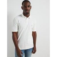 Armani Exchange Men/'s Icon Project, Embroidered Logo, Polo Shirt, White, L