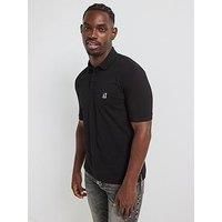 Armani Exchange Men/'s Icon Project, Embroidered Logo, Polo Shirt, Black, XS
