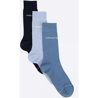 Emporio Armani Bodywear 3 Pack Crew Socks - Blue