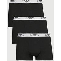 EMPORIO ARMANI Men/'s Bold Monogram 3-Pack Trunk, Black/Black/Black, XL (Pack of 3)