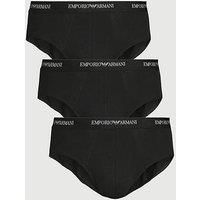 Emoprio Armani Men/'s Core Logoband 3-Pack Brief, Black/Black/Black, L (Pack of 3)