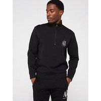 Armani Exchange Men's Icon Project 1/4 Sweatshirt, Black