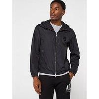 Armani Exchange Men/'s Icon Project, Logo Embossed Patch Jacket, Black, XL