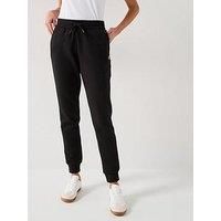 Armani Exchange Women/'s Icon Project, Color Contrast emboidered Logo, Sweatpants, Black, XS
