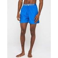 Emporio Armani Bodywear Logo Double Waistband Swimshorts - Bright Blue