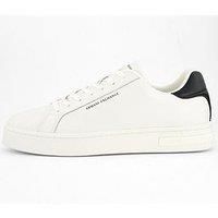 Armani Exchange Men/'s London Sneaker, OFF WHITE/BLACK, 8 UK