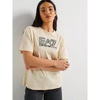 Ea7 Emporio Armani Train Visibility Logo Short Sleeve T-Shirt - Beige