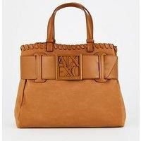 Armani Exchange Susie Soft Braided Tote Bag - Brown