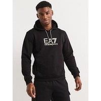 EA7 Men's Modern Logo Graphic Pullover Hoodie, Black