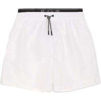 EA7 Emporio Armani Double Waistband Swim Shorts White