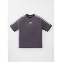 Ea7 Emporio Armani Boys 7 Lines Short Sleeve T-Shirt - Dark Grey
