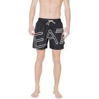 EA7 Men/'s Black Sea Shorts with Logo, Black, L