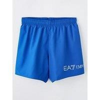 Ea7 Emporio Armani Boys Extended Logo Swim Shorts - Blue