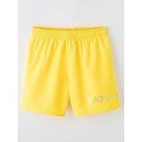 Ea7 Emporio Armani Boys Extended Logo Swim Shorts - Yellow