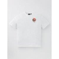 Ea7 Emporio Armani Boys Graphic Back Print Short Sleeve T-Shirt - Cream