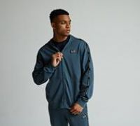 EA7 Logo Tape Series Full Zip Hoodie - Grey - Size M