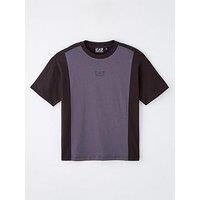 Ea7 Emporio Armani Boys Colour Block Short Sleeve T-Shirt - Dark Grey