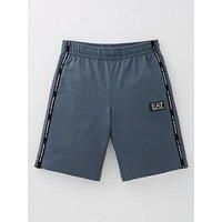 Ea7 Emporio Armani Boys Tape Logo Jog Shorts - Dark Grey