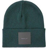 Replay Ax4167.003 In Green Italian Yarn Ctn Logo P Beanie One Size