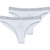 Emporio Armani  BI-PACK BRAZILIAN BRIEF PACK X2  women's Knickers/panties in White
