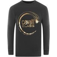 Cavalli Class Piercing Snake Logo Black Sweatshirt